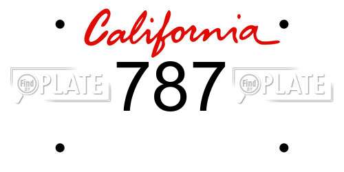 787 California License Plate
