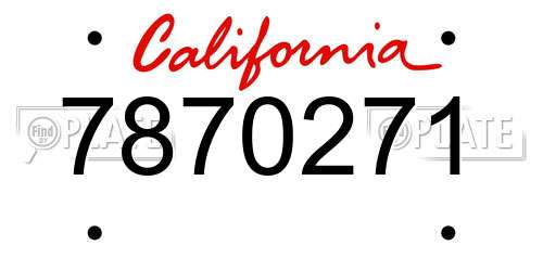 7870271 California License Plate