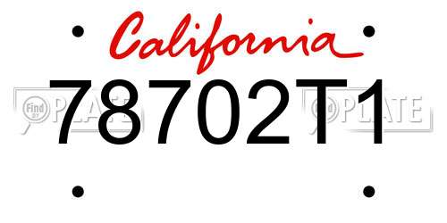78702T1 California License Plate
