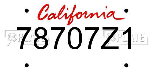 78707Z1 California License Plate