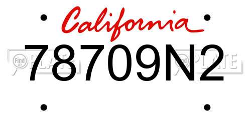 78709N2 California License Plate