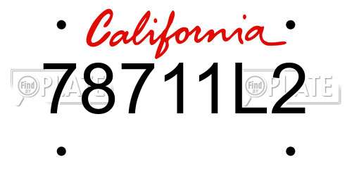 78711L2 California License Plate