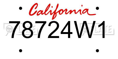78724W1 California License Plate