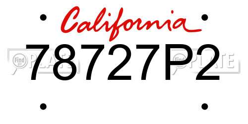 78727P2 California License Plate