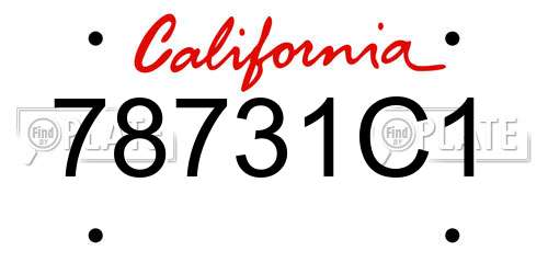78731C1 California License Plate