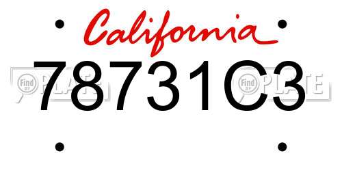 78731C3 California License Plate