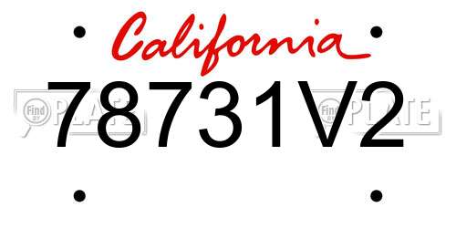 78731V2 California License Plate