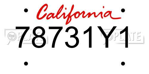 78731Y1 California License Plate