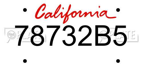 78732B5 California License Plate