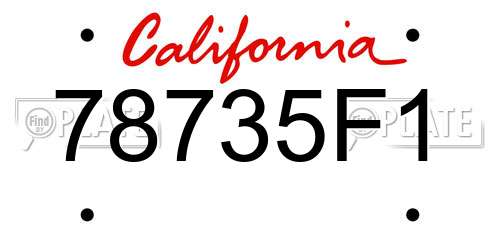 78735F1 California License Plate