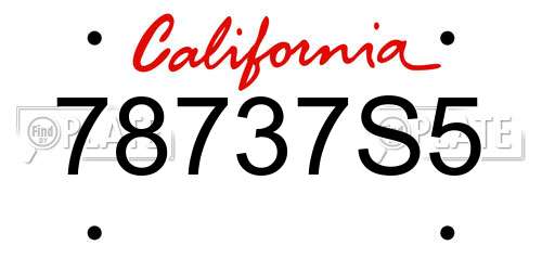 78737S5 California License Plate