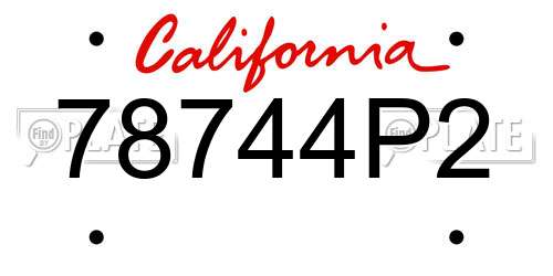 78744P2 California License Plate