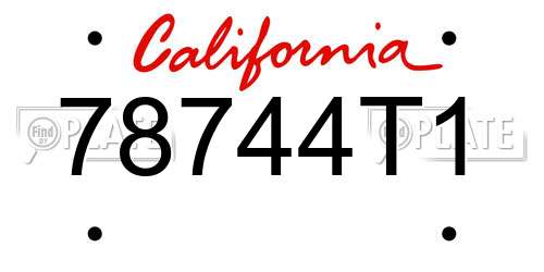 78744T1 California License Plate