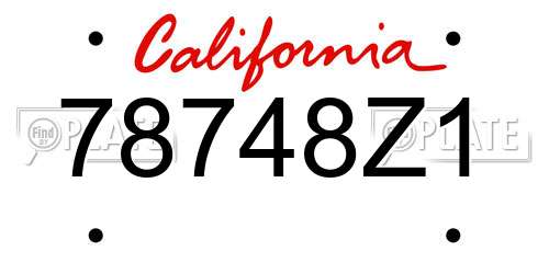 78748Z1 California License Plate