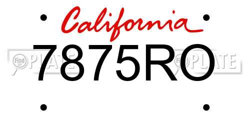 7875RO California License Plate