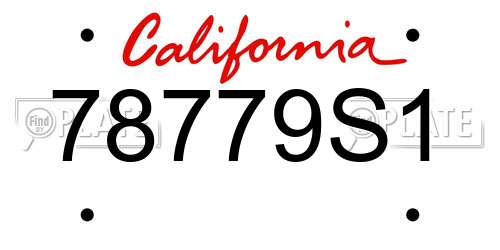 78779S1 California License Plate