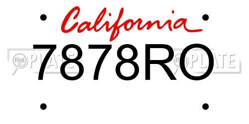 7878RO California License Plate