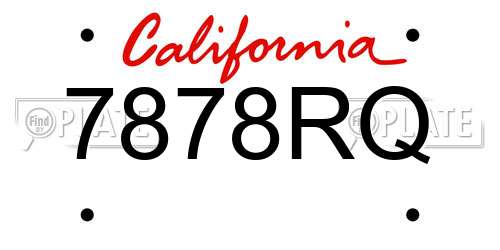 7878RQ California License Plate
