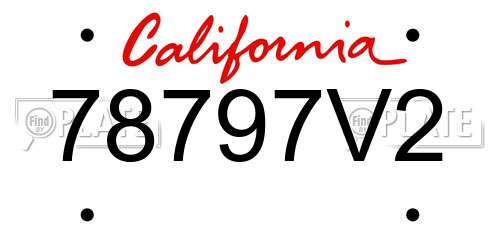 78797V2 California License Plate