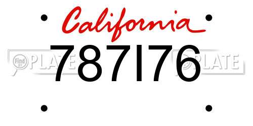 787I76 California License Plate