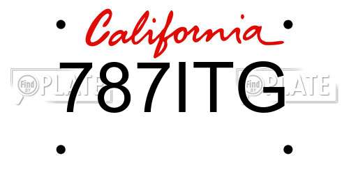 787ITG California License Plate