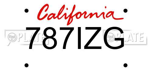 787IZG California License Plate
