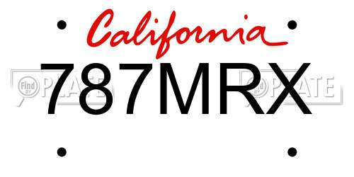 787MRX California License Plate
