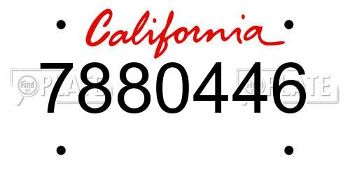 7880446 California License Plate