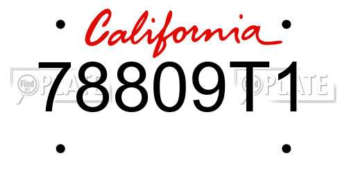 78809T1 California License Plate