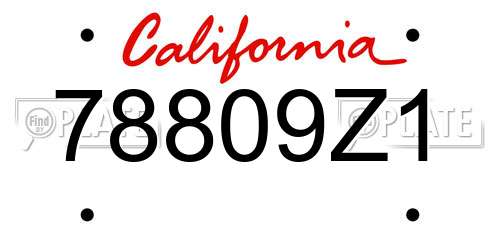 78809Z1 California License Plate