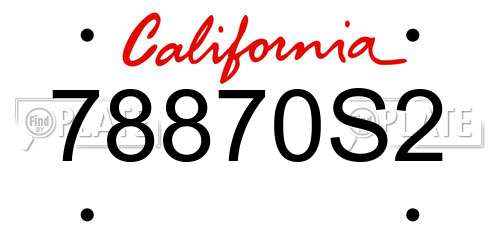 78870S2 California License Plate