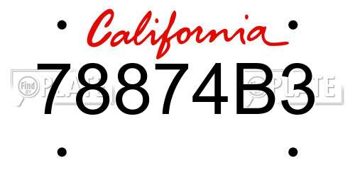78874B3 California License Plate