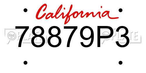 78879P3 California License Plate