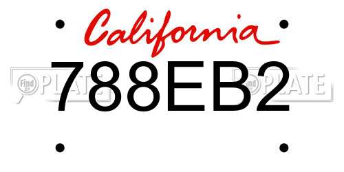 788EB2 California License Plate