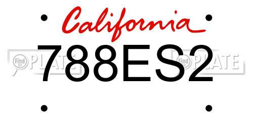 788ES2 California License Plate