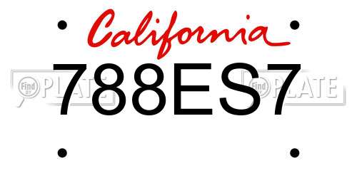 788ES7 California License Plate
