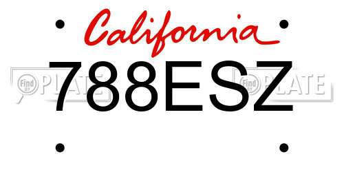 788ESZ California License Plate