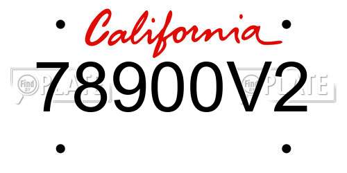 78900V2 California License Plate