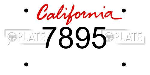 7895 California License Plate