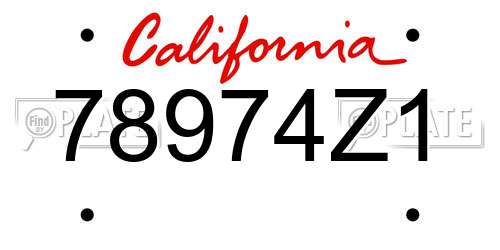 78974Z1 California License Plate
