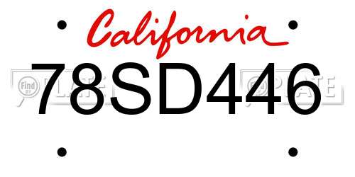 78SD446 California License Plate