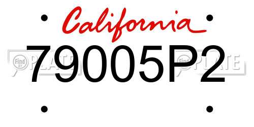 79005P2 California License Plate
