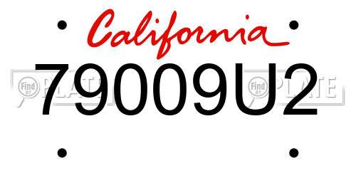 79009U2 California License Plate