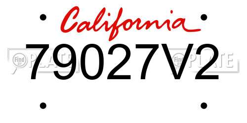 79027V2 California License Plate