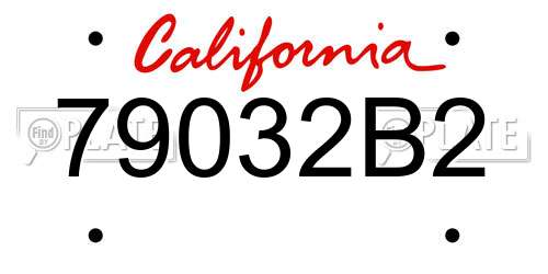 79032B2 California License Plate