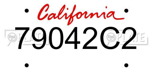79042C2 California License Plate