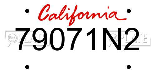 79071N2 California License Plate