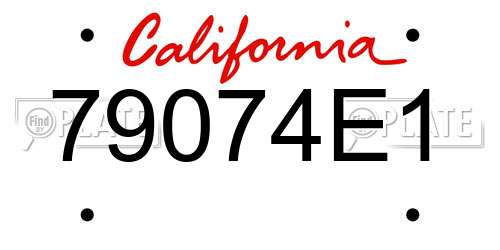 79074E1 California License Plate