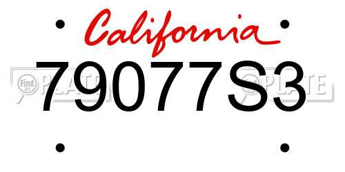 79077S3 California License Plate