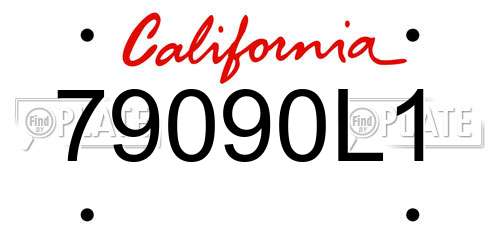 79090L1 California License Plate